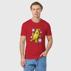 Футболка хлопковая мужская Банан с В-баксами Фортнайт, цвет: красный — фото 2