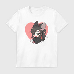 Футболка хлопковая мужская Wei Wuxian heart, цвет: белый