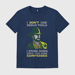 Футболка хлопковая мужская Чак Норрис среди программистов, цвет: тёмно-синий