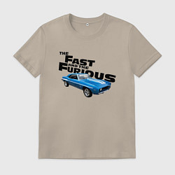 Футболка хлопковая мужская Chevrolet Camaro SS, цвет: миндальный