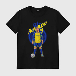 Футболка хлопковая мужская Криштиану Роналду 7 Аль Наср, цвет: черный