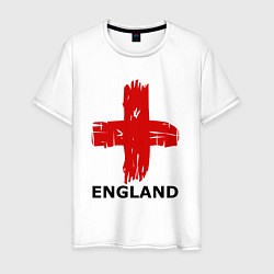 Футболка хлопковая мужская England flag, цвет: белый