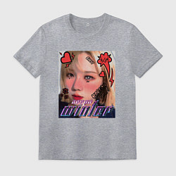 Футболка хлопковая мужская Winter арт - Aespa, цвет: меланж