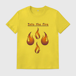 Футболка хлопковая мужская Into the fire, цвет: желтый