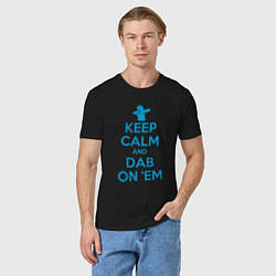 Футболка хлопковая мужская Keep calm and dab, цвет: черный — фото 2