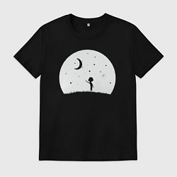 Футболка хлопковая мужская Space boy, цвет: черный