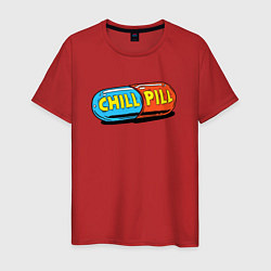 Футболка хлопковая мужская Chill pill, цвет: красный