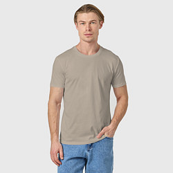 Футболка хлопковая мужская Omoda white big logo, цвет: миндальный — фото 2