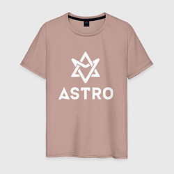 Футболка хлопковая мужская Astro logo, цвет: пыльно-розовый