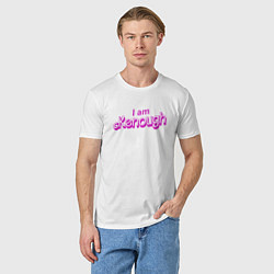 Футболка хлопковая мужская I am kenough barbie, цвет: белый — фото 2