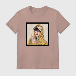 Футболка хлопковая мужская Хан Джи Сон - Stray Kids, цвет: пыльно-розовый