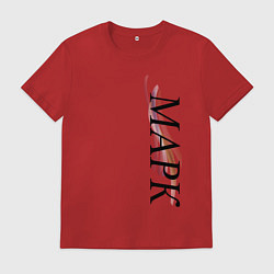 Футболка хлопковая мужская Имя Марк, цвет: красный