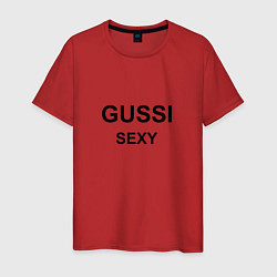 Футболка хлопковая мужская GUSSI Sexy, цвет: красный