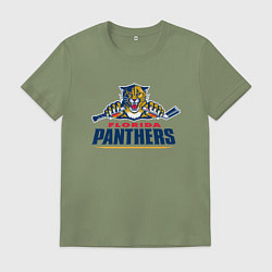 Футболка хлопковая мужская Florida panthers - hockey team, цвет: авокадо