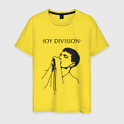 Футболка хлопковая мужская Йен Кёртис Joy Division, цвет: желтый