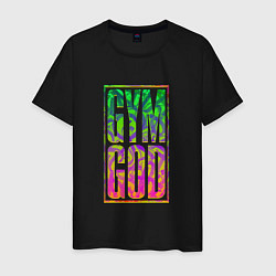 Футболка хлопковая мужская Gym god, цвет: черный
