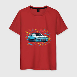 Футболка хлопковая мужская Nissan Skyline R32 GTR, цвет: красный