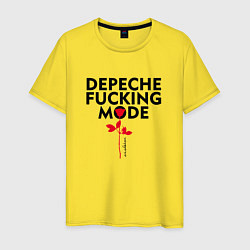 Футболка хлопковая мужская Depeche Mode - Rose mode white, цвет: желтый