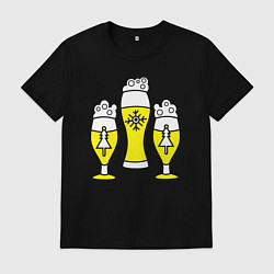 Футболка хлопковая мужская New year beer, цвет: черный