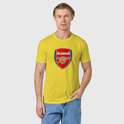 Футболка хлопковая мужская Arsenal fc sport, цвет: желтый — фото 2