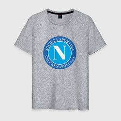 Футболка хлопковая мужская Napoli fc sport, цвет: меланж