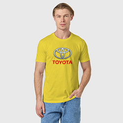 Футболка хлопковая мужская Toyota sport auto brend, цвет: желтый — фото 2