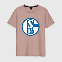 Футболка хлопковая мужская Schalke 04 fc club, цвет: пыльно-розовый