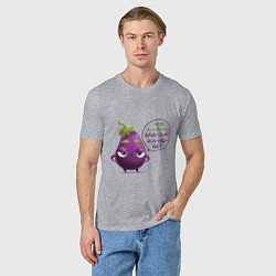 Футболка хлопковая мужская Баклажаново - баклажану фиолетово, цвет: меланж — фото 2