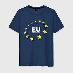 Футболка хлопковая мужская Логотип Европейского союза, цвет: тёмно-синий