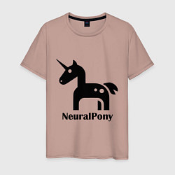 Футболка хлопковая мужская Neural Pony, цвет: пыльно-розовый