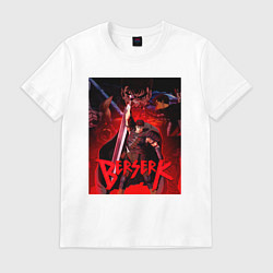 Футболка хлопковая мужская Берсерк - Гатс, цвет: белый