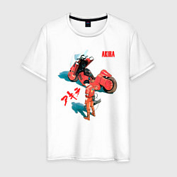 Футболка хлопковая мужская Akira киберпанк аниме и манга, цвет: белый