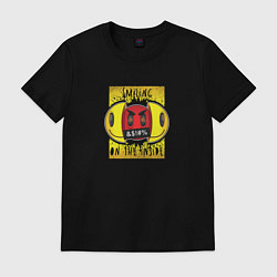 Футболка хлопковая мужская Смайлик улыбайся, цвет: черный