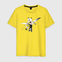 Футболка хлопковая мужская Напуганный-комар, цвет: желтый