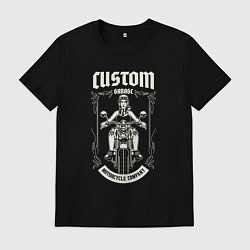 Футболка хлопковая мужская Garage custom, цвет: черный