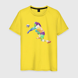 Футболка хлопковая мужская Mosaic volleyball, цвет: желтый