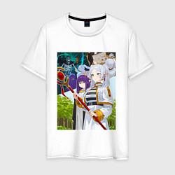 Футболка хлопковая мужская Способности Фрирен, цвет: белый