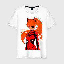 Футболка хлопковая мужская Asuka Langley is Dead Serious, цвет: белый