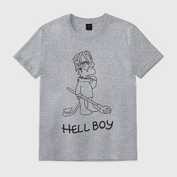 Футболка хлопковая мужская Bart hellboy Lill Peep, цвет: меланж