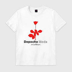 Футболка хлопковая мужская Depeche Mode - Violator album logo, цвет: белый