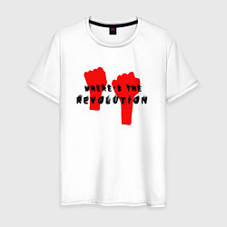 Футболка хлопковая мужская Depeche Mode - Revolution mode, цвет: белый