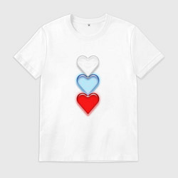 Мужская футболка Сердечки триколор
