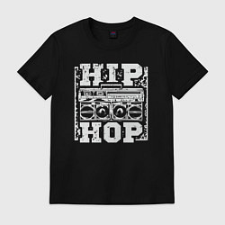 Футболка хлопковая мужская Hip hop life, цвет: черный