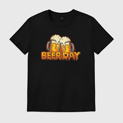 Футболка хлопковая мужская Beer day, цвет: черный