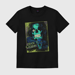 Футболка хлопковая мужская Snake Alice Cooper, цвет: черный