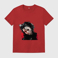 Футболка хлопковая мужская Смелый макияж, цвет: красный
