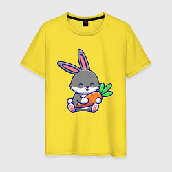 Футболка хлопковая мужская Морковные обнимашки, цвет: желтый