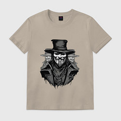 Футболка хлопковая мужская Три гая фокса, цвет: миндальный