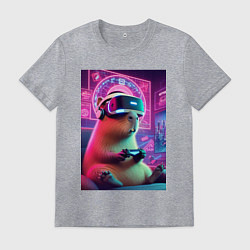 Футболка хлопковая мужская Каппи в виртуальном шлеме, цвет: меланж
