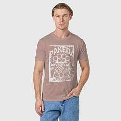 Футболка хлопковая мужская Пакеда чушпаны на фоне костета, цвет: пыльно-розовый — фото 2